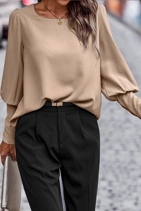 Дамска блуза GLOSINA, Цвят: беж, IVET.BG - Твоят онлайн бутик.