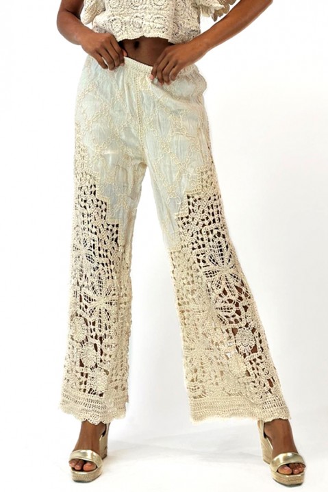 Панталон IDOLERA, Цвят: екрю, IVET.BG - Твоят онлайн бутик.