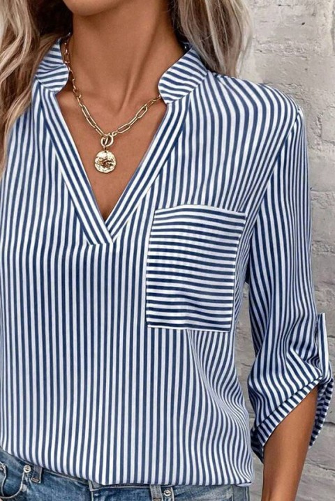 Дамска блуза LEOVITA, Цвят: синьо и бяло, IVET.BG - Твоят онлайн бутик.