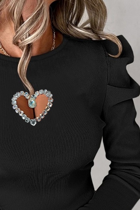 Дамска блуза SIMERLA BLACK, Цвят: черен, IVET.BG - Твоят онлайн бутик.