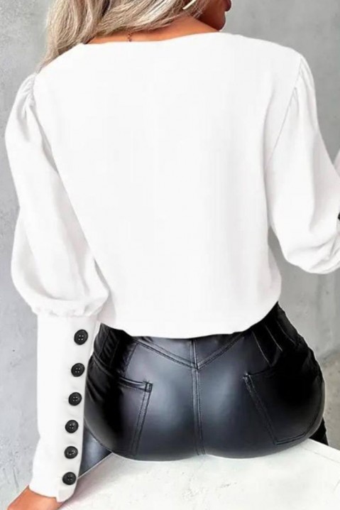 Дамска блуза ROMILSA WHITE, Цвят: черно и бяло, IVET.BG - Твоят онлайн бутик.