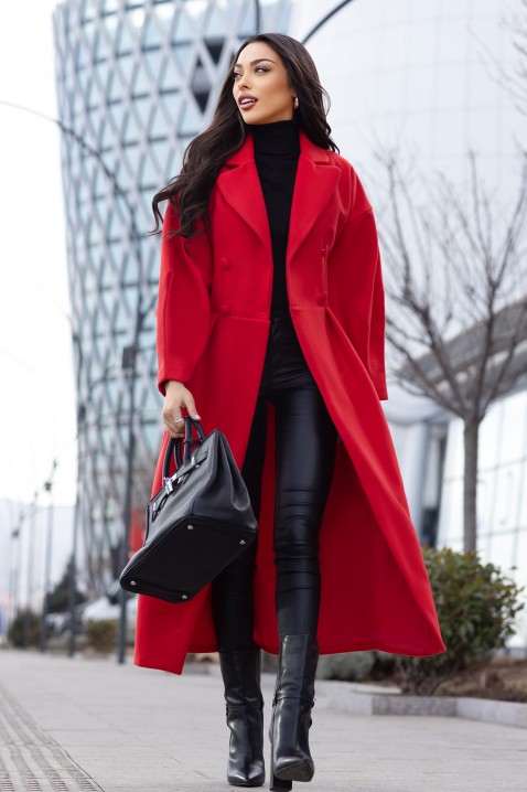 Палто VREMOVA RED, Цвят: червен, IVET.BG - Твоят онлайн бутик.