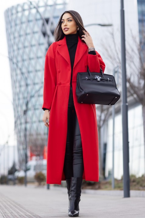 Палто VREMOVA RED, Цвят: червен, IVET.BG - Твоят онлайн бутик.