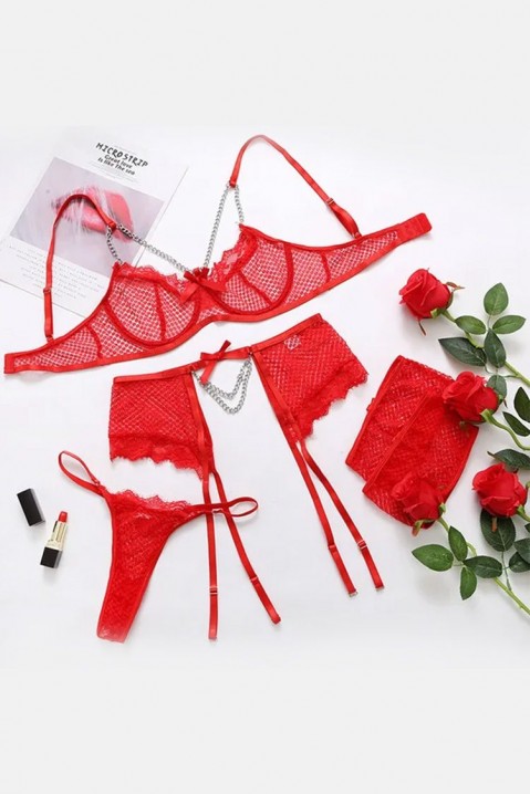 Комплект бельо SENTARA RED, Цвят: червен, IVET.BG - Твоят онлайн бутик.