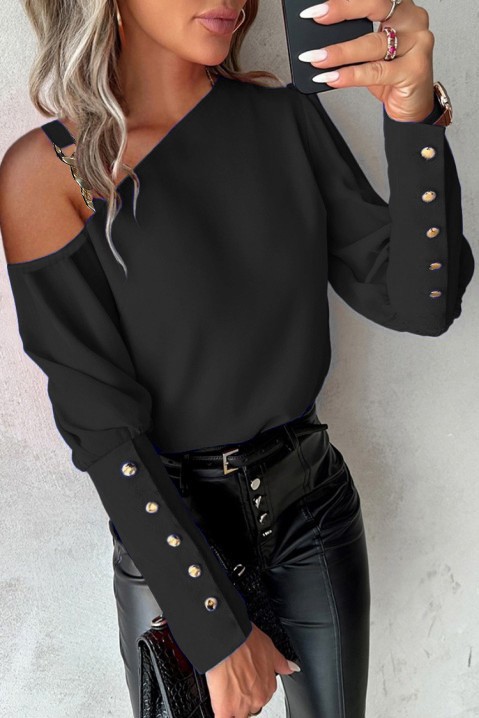 Дамска блуза KATELENA BLACK, Цвят: черен, IVET.BG - Твоят онлайн бутик.