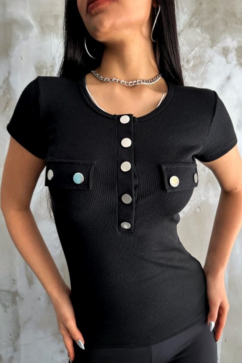Тениска NOMARELA, Цвят: черен, IVET.BG - Твоят онлайн бутик.