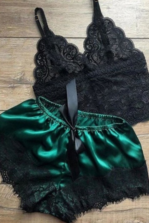 Пижама RENDILSA, Цвят: зелен с черен, IVET.BG - Твоят онлайн бутик.