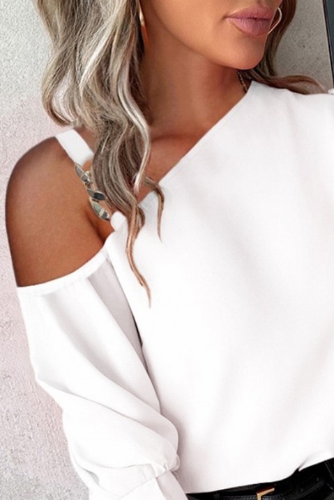 Дамска блуза KATELENA WHITE, Цвят: бял, IVET.BG - Твоят онлайн бутик.