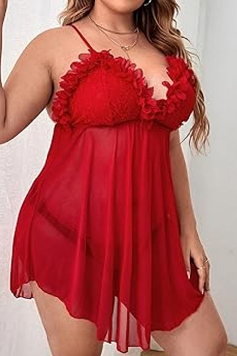 Комплект нощница със стринг MAXELDA RED, Цвят: червен, IVET.BG - Твоят онлайн бутик.