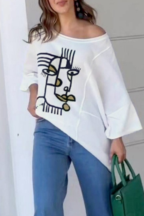 Дамска блуза FARDOLSA, Цвят: бял, IVET.BG - Твоят онлайн бутик.