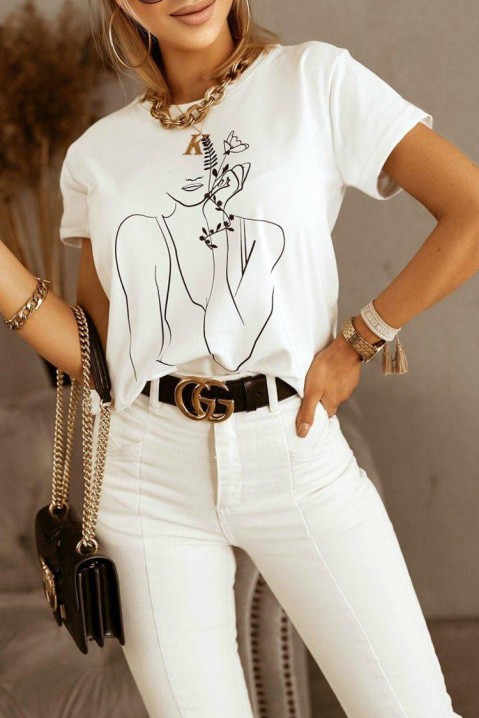 Тениска BERILNA WHITE, Цвят: бял, IVET.BG - Твоят онлайн бутик.