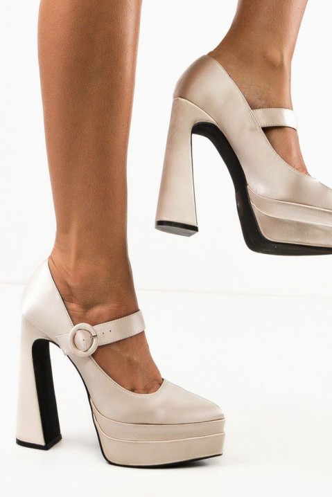 Дамски обувки FORTONA, Цвят: екрю, IVET.BG - Твоят онлайн бутик.