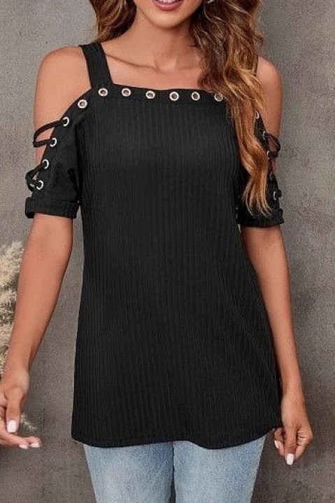 Дамска блуза NENTISA, Цвят: черен, IVET.BG - Твоят онлайн бутик.