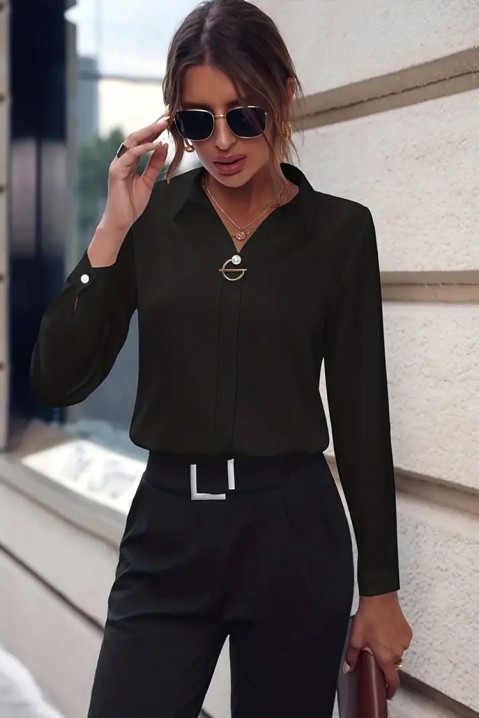 Дамска риза LENALDA BLACK, Цвят: черен, IVET.BG - Твоят онлайн бутик.