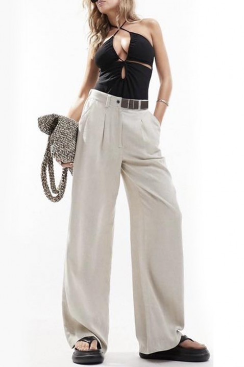Панталон DRAFIOLDA ECRU, Цвят: екрю, IVET.BG - Твоят онлайн бутик.