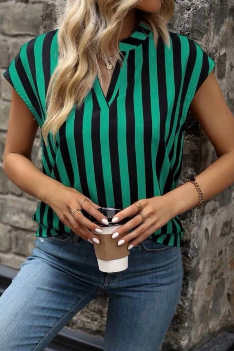 Дамска блуза KRESILDA GREEN, Цвят: зелен с черен, IVET.BG - Твоят онлайн бутик.