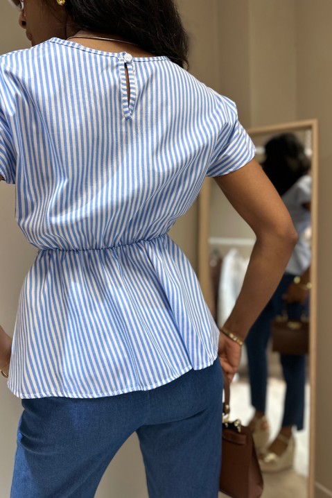 Дамска блуза PROMAVOSA, Цвят: бял със син, IVET.BG - Твоят онлайн бутик.