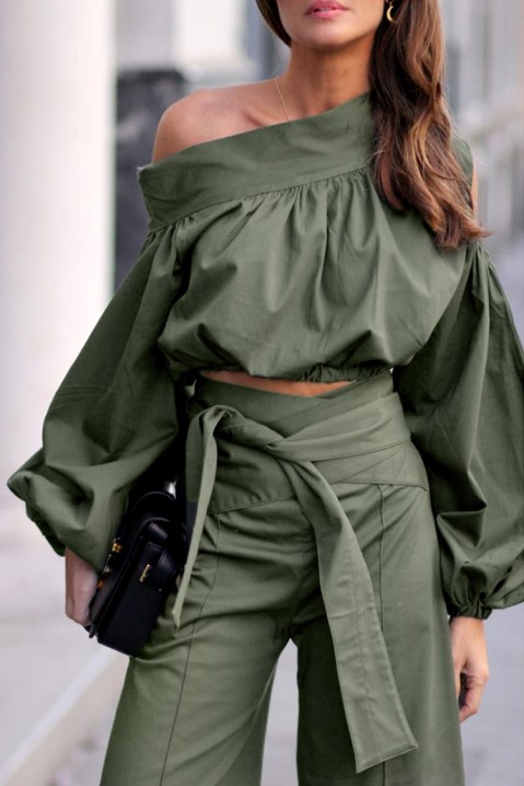Дамска блуза GRAMONDA, Цвят: каки, IVET.BG - Твоят онлайн бутик.