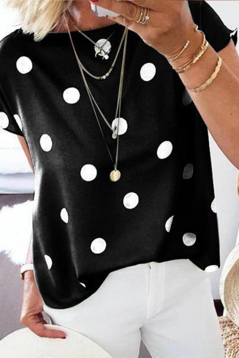 Дамска блуза DERMOFA BLACK, Цвят: черно и бяло, IVET.BG - Твоят онлайн бутик.