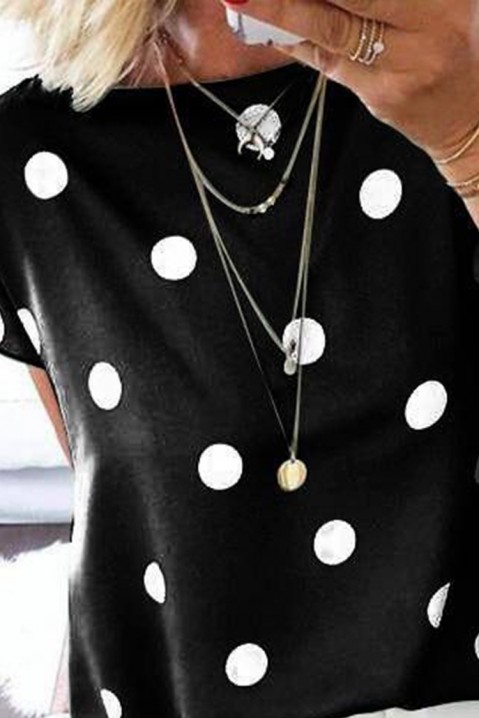 Дамска блуза DERMOFA BLACK, Цвят: черно и бяло, IVET.BG - Твоят онлайн бутик.