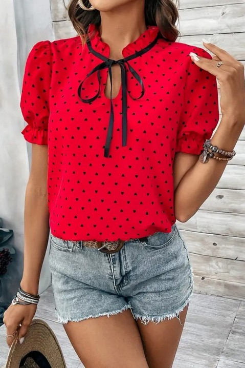 Дамска блуза FEDEROLZA, Цвят: червен, IVET.BG - Твоят онлайн бутик.
