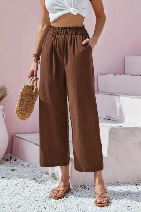 Панталон JANILDA BROWN, Цвят: кафяв, IVET.BG - Твоят онлайн бутик.