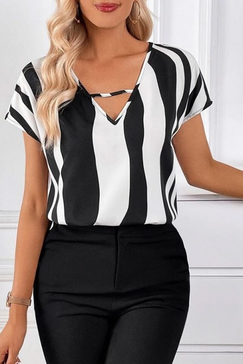Дамска блуза FRENZA, Цвят: черно и бяло, IVET.BG - Твоят онлайн бутик.