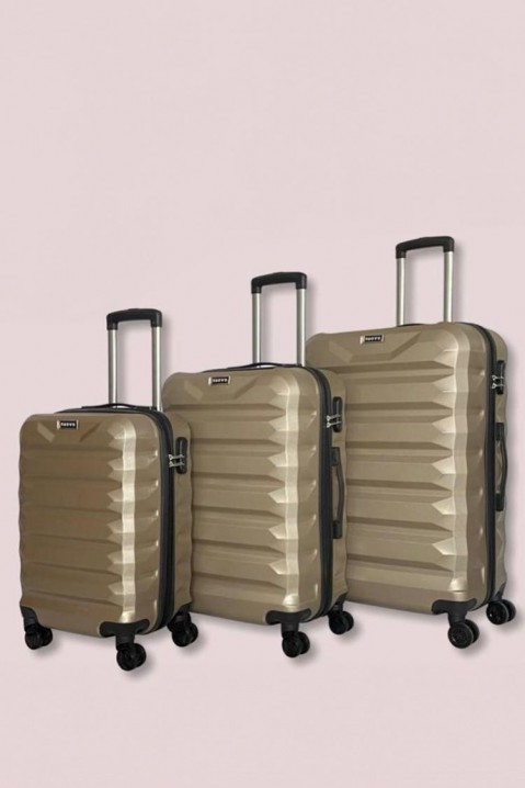 Комплект от 3 броя куфари FELTINO GOLD, Цвят: златен, IVET.BG - Твоят онлайн бутик.