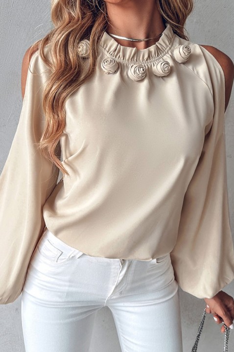 Дамска блуза LIOMEDA, Цвят: беж, IVET.BG - Твоят онлайн бутик.