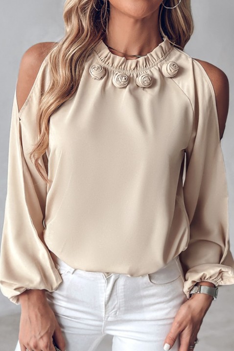 Дамска блуза LIOMEDA, Цвят: беж, IVET.BG - Твоят онлайн бутик.