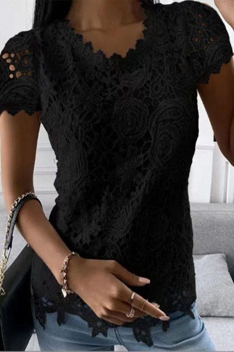 Дамска блуза KROELA BLACK, Цвят: черен, IVET.BG - Твоят онлайн бутик.