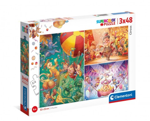 Детски пъзел Clementoni от 3 x 48 части - ЦиркIVET.BG - Твоят онлайн бутик.
