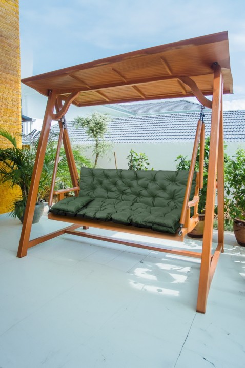 Възглавница за градинска пейка / люлка 3 в 1 TREXY GREEN 100x60x50 cm, Цвят: зелен, IVET.BG - Твоят онлайн бутик.