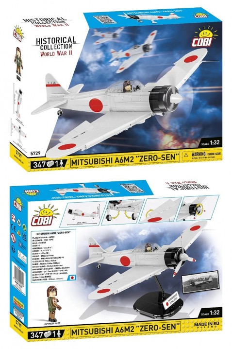 Конструктор Cobi изтребител Mitsubishi A6M2 „Zero“ - части 347IVET.BG - Твоят онлайн бутик.