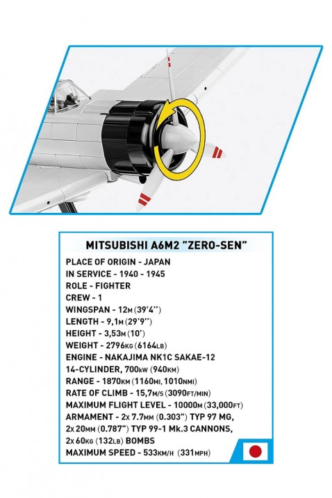Конструктор Cobi изтребител Mitsubishi A6M2 „Zero“ - части 347IVET.BG - Твоят онлайн бутик.