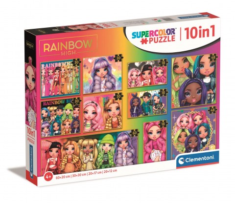 Детски пъзел Clementoni 10 в 1 - Rainbow HighIVET.BG - Твоят онлайн бутик.