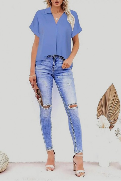 Дамска блуза EURELZA BLUE, Цвят: син, IVET.BG - Твоят онлайн бутик.