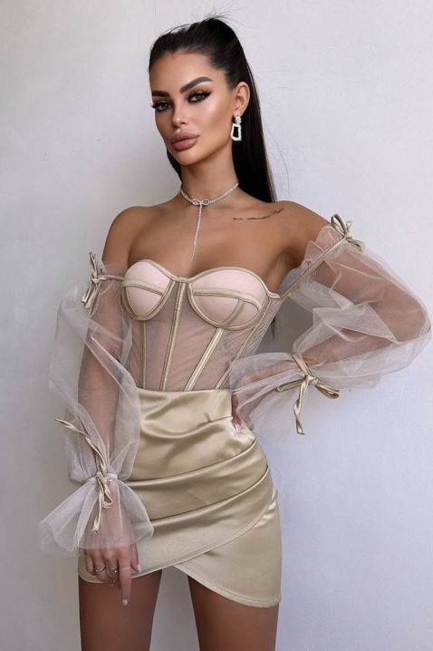 Рокля MIRVOLZA BEIGE, Цвят: беж, IVET.BG - Твоят онлайн бутик.