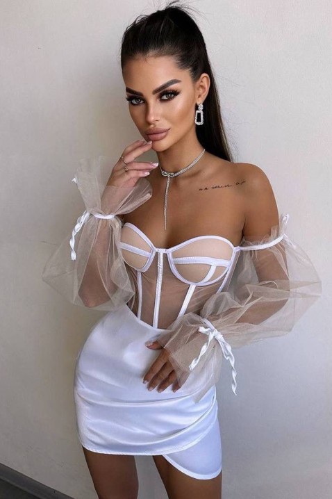 Рокля MIRVOLZA WHITE, Цвят: бял, IVET.BG - Твоят онлайн бутик.