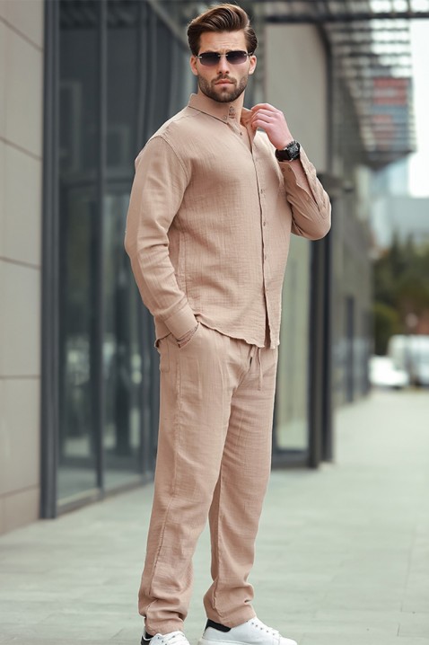Мъжка риза MIRVOLZO BEIGE, Цвят: беж, IVET.BG - Твоят онлайн бутик.