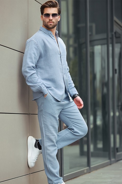 Мъжка риза MIRVOLZO BLUE, Цвят: син, IVET.BG - Твоят онлайн бутик.
