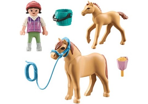 Комплект фигурки Horses 71498 Дете с пони и жребчеIVET.BG - Твоят онлайн бутик.