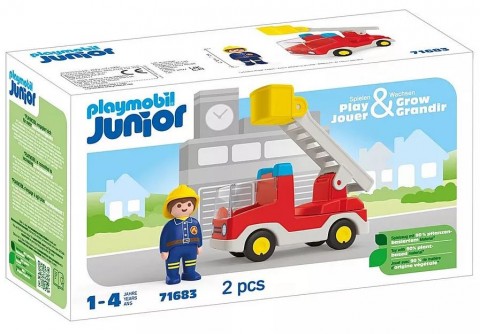 Комплект с фигурка Junior 71683 Пожарна кола със стълбаIVET.BG - Твоят онлайн бутик.