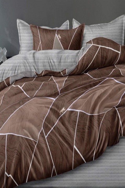 Спален комплект RALINFA 200x220 cm памук - 4 части, Цвят: кафяв, IVET.BG - Твоят онлайн бутик.
