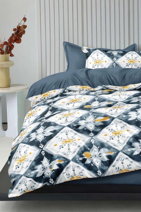 Спален комплект DRAVOLTA 200x220 cm памук - 4 части, Цвят: син, IVET.BG - Твоят онлайн бутик.