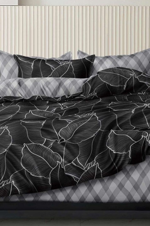 Спален комплект MONTRIVA 200x220 cm памук - 4 части, Цвят: черен, IVET.BG - Твоят онлайн бутик.