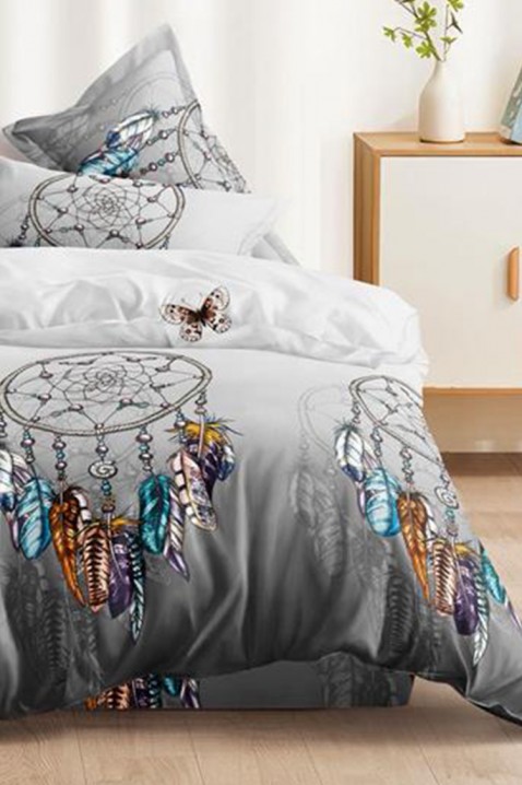 Спален комплект ZOREFIA 200x220 cm памук - 4 части, Цвят: сив, IVET.BG - Твоят онлайн бутик.