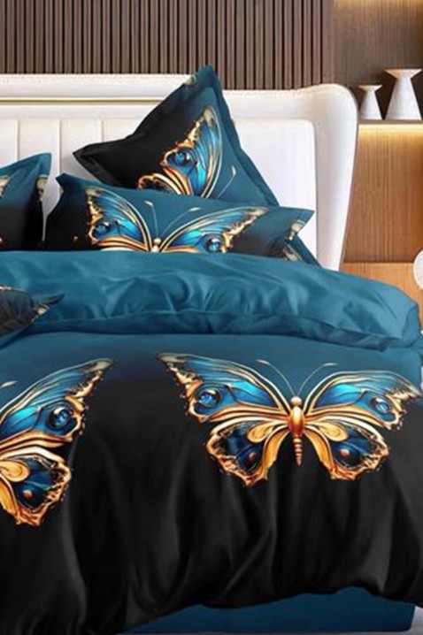 Спален комплект JASOLKA 200x220 cm памук - 4 части, Цвят: син, IVET.BG - Твоят онлайн бутик.