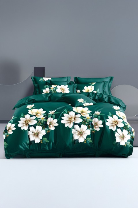 Спален комплект FIONEDRA 200x220 cm памук - 4 части, Цвят: зелен, IVET.BG - Твоят онлайн бутик.