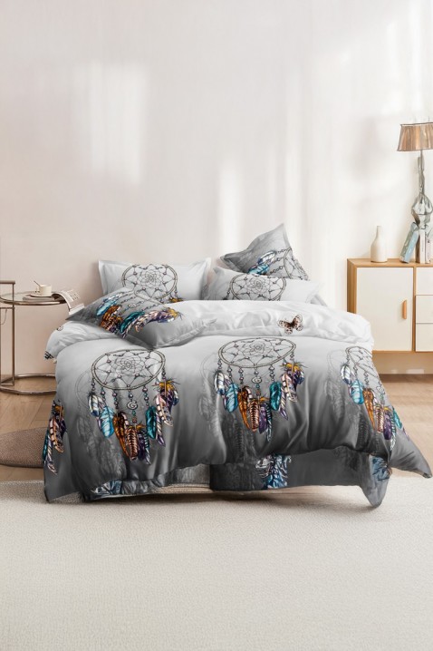 Спален комплект ZOREFIA 200x220 cm памук - 4 части, Цвят: сив, IVET.BG - Твоят онлайн бутик.